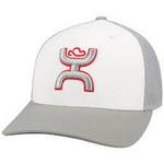 Hooey Coach Wht/Gry/Red Flexfit-2112WHGY
