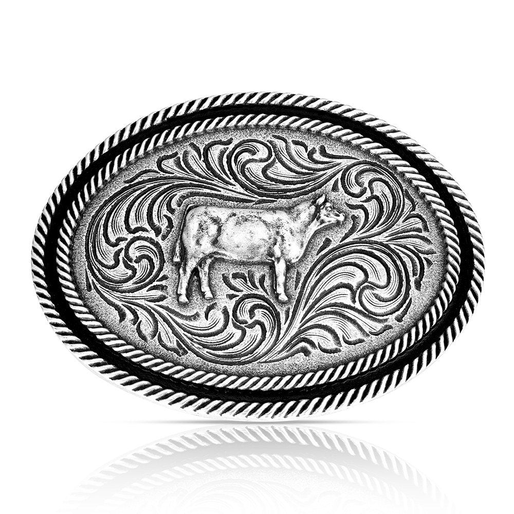 Montana Silversmiths Show Steer Antiqued Buckle - A1051S