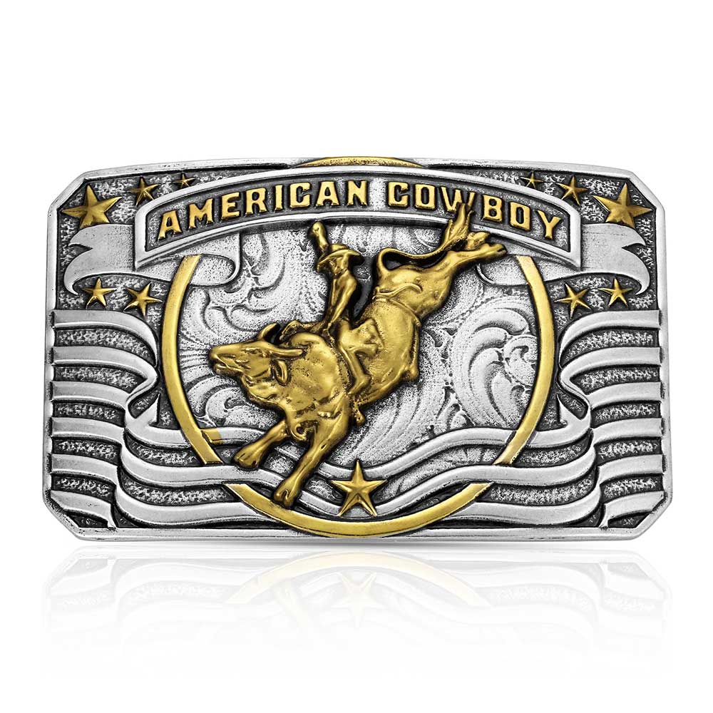 Montana Silversmiths American Cowboy Bull Rider Buckle - A1075P