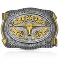Montana Silversmiths Pointing West Longhorn Buckle A1099P