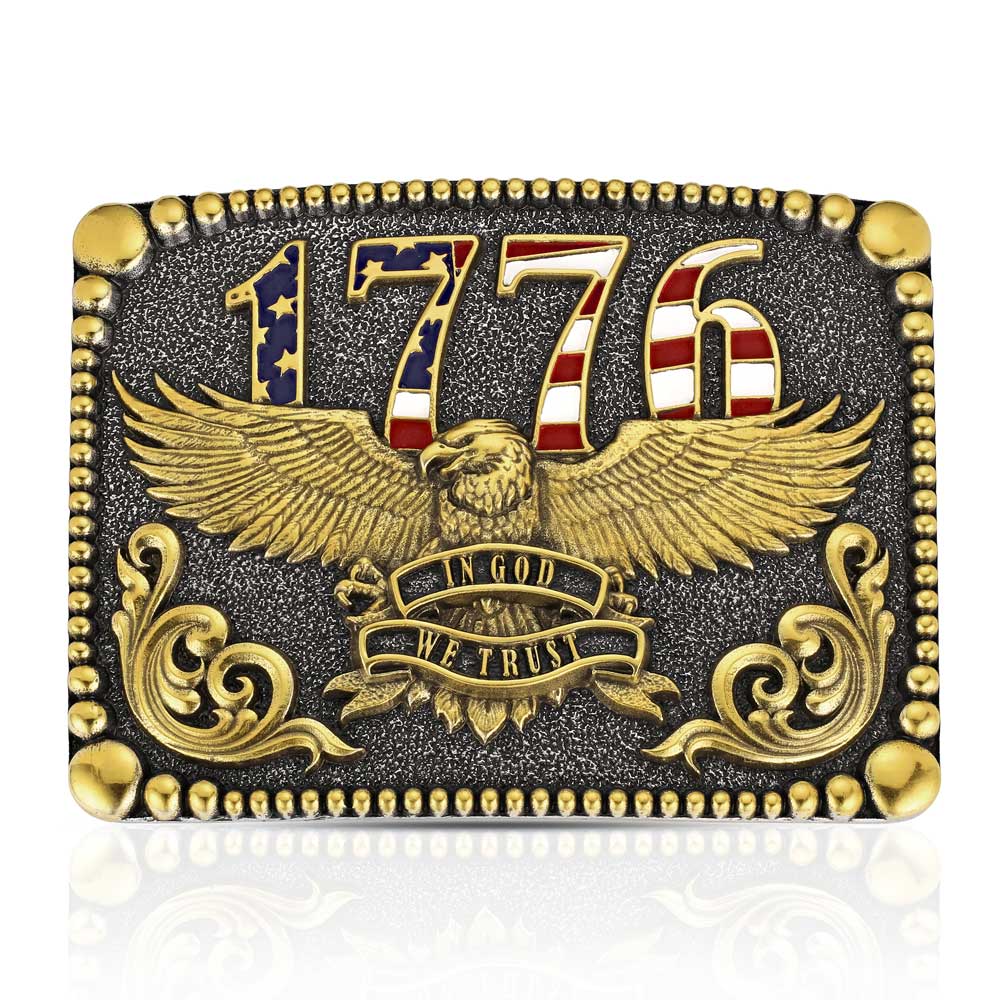 Montana Silversmiths Stars and Stripes 1776 Eagle Buckle - A1103P