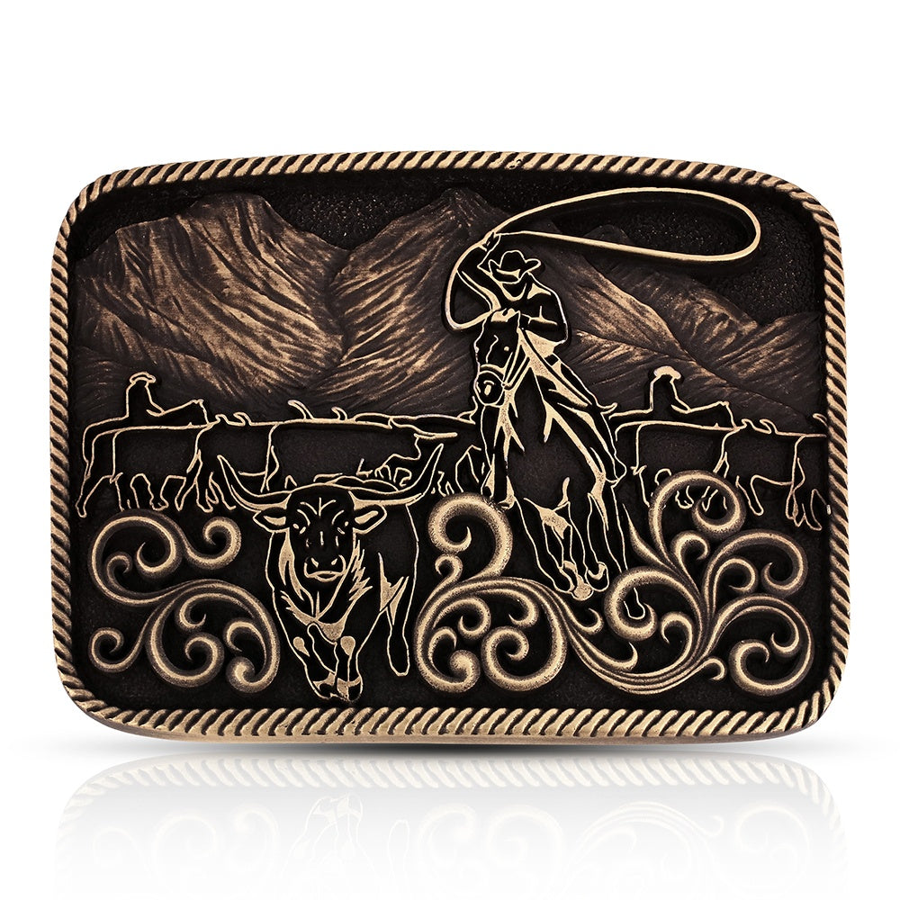 Montana Silversmiths Frontier Cattle Drive Buckle - A1105C