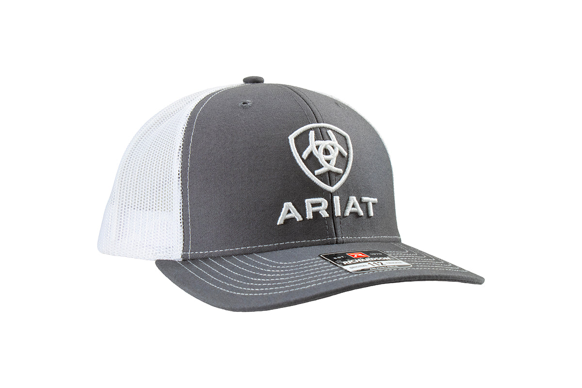 Ariat Mens Richardson 112 Shield Logo Mesh Snapback Cap Grey A300003206 - view 2