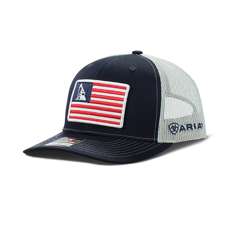 Ariat Mens Richardson 112 Oil Rig Flag Patch Mesh Snapback Cap Navy A300009103 - view 2