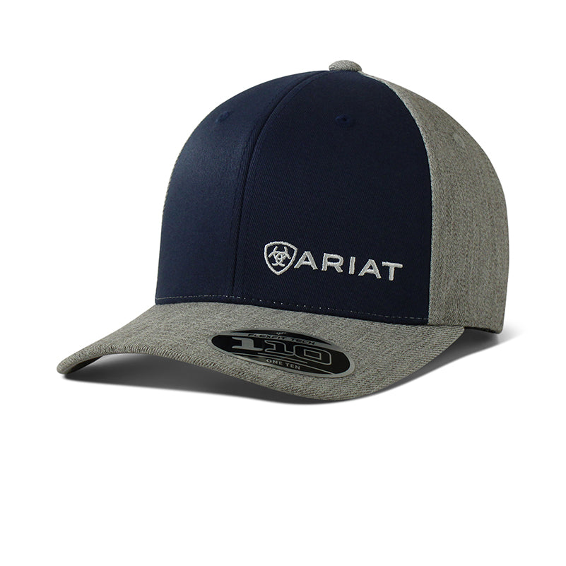 Ariat Mens Flexfit 110 Two-Tone Offset Logo Fabric Snapback Cap Navy A300014703 - view 2