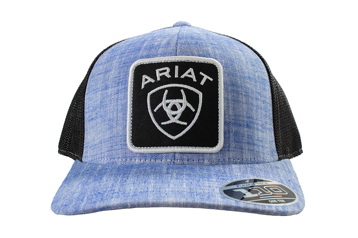 Ariat Mens Flexfit 110 Large Shield Patch Mesh Snapback Cap Blue A300015027 - view 2