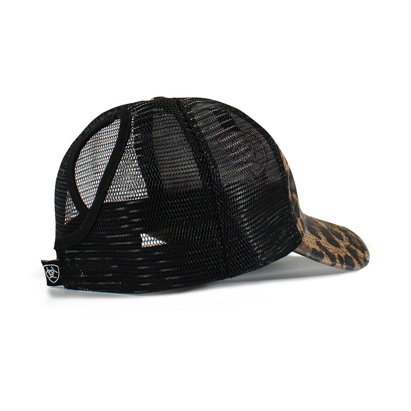 Ariat Womens Ponyflo Leopard Print Shield Hook-and-Loop Cap Black A300031001 - view 5