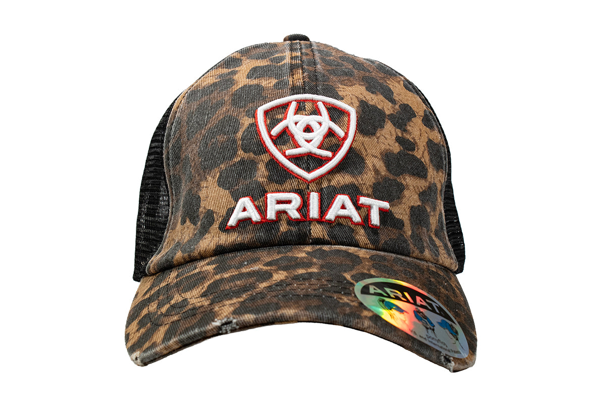 Ariat Womens Ponyflo Leopard Print Shield Hook-and-Loop Cap Black A300031001 - view 3