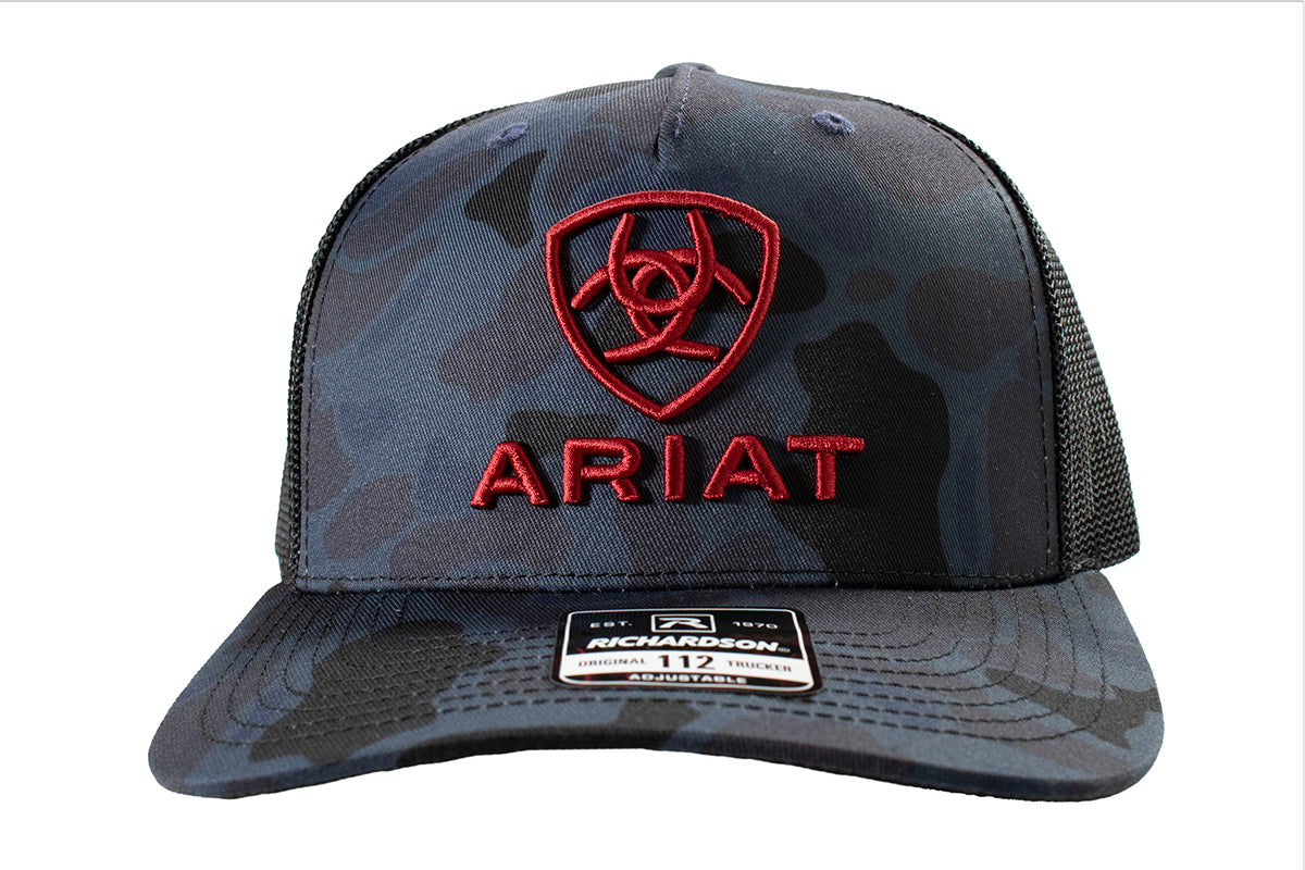Ariat Mens Cap R112 Snapback Camo 3d Emb Logo Navy A300090103 - view 2