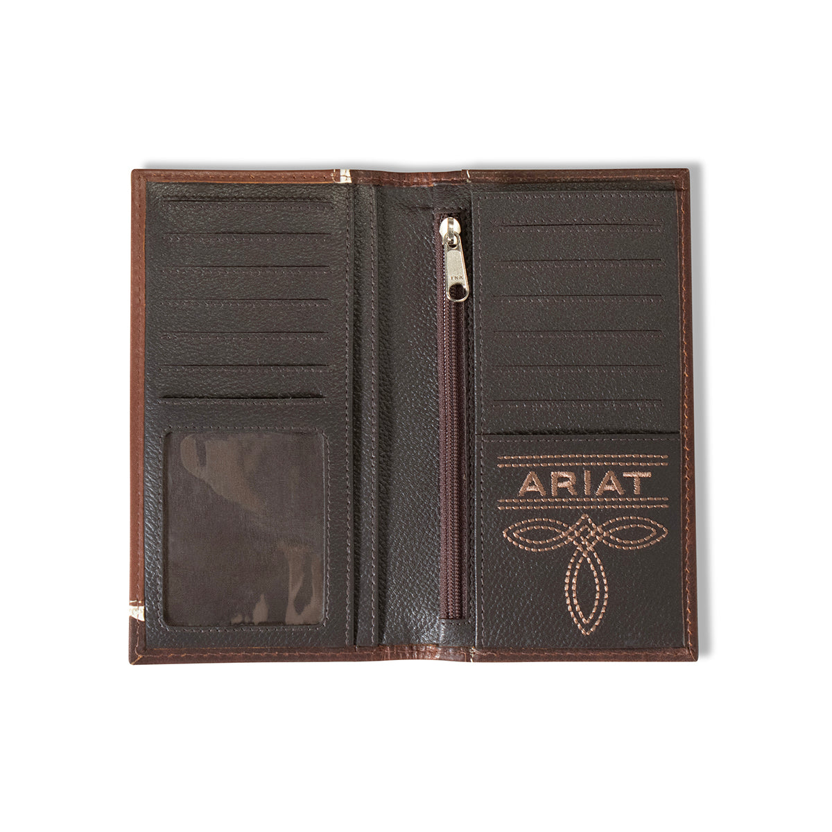 Ariat Mens Two-Tone Shield Logo Rodeo Wallet Tan A3547708 - view 2
