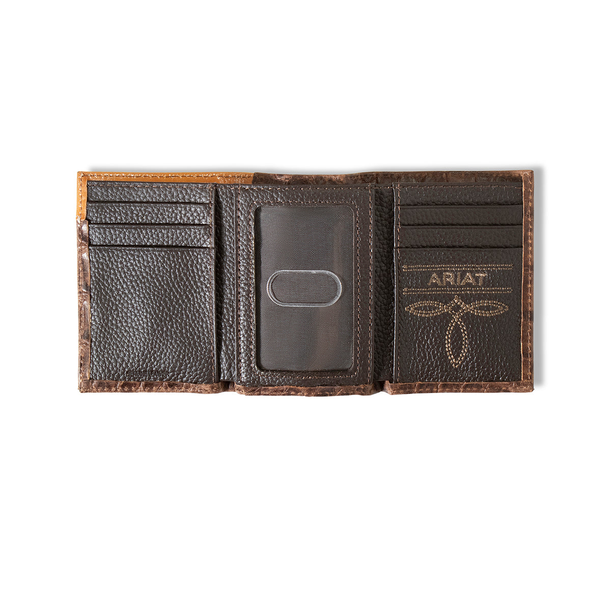 Ariat Trifold Wallet Croc Floral Embossed Brown A3552902 - view 2