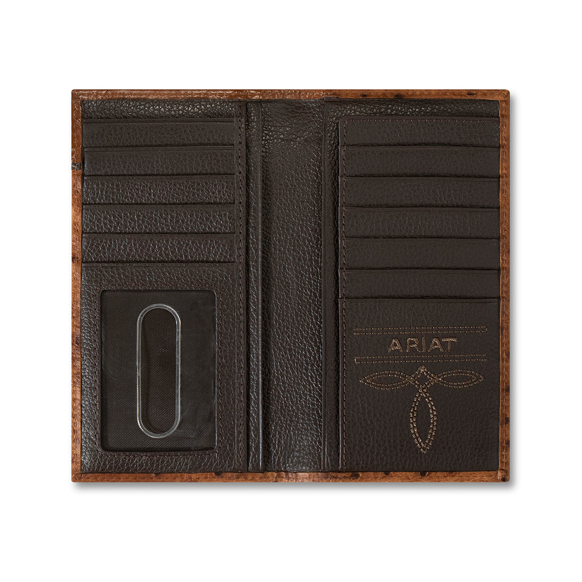 Ariat Rodeo Wallet Ostrich Florar Embossed Brown A3553102 - view 2