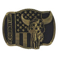 Montana Silversmiths Cowboy Up Flag Skull