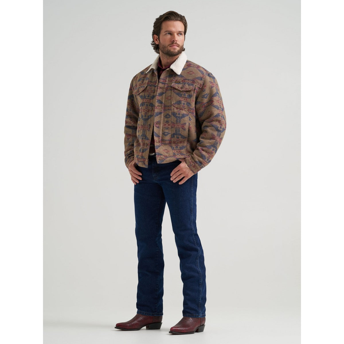 Wrangler Mens Jacquard Jacket - Sherpa Lined 112381904