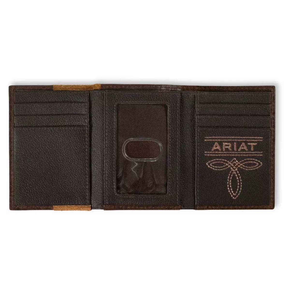 Ariat Trifold Roughout Croco Wallet-A3560908