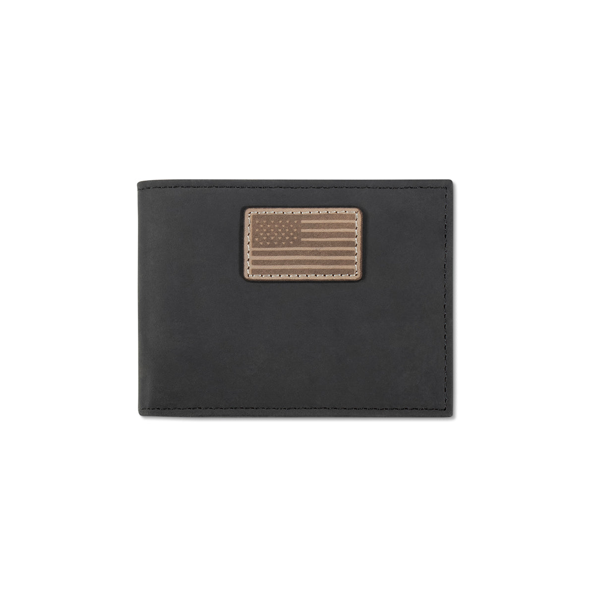 Ariat Mens Flag Patch Black Bifold Wallet - A3570401