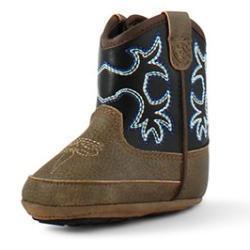 Ariat Kids Lil' Stompers Brown Infant Boot Blue And Black Details - A442000144