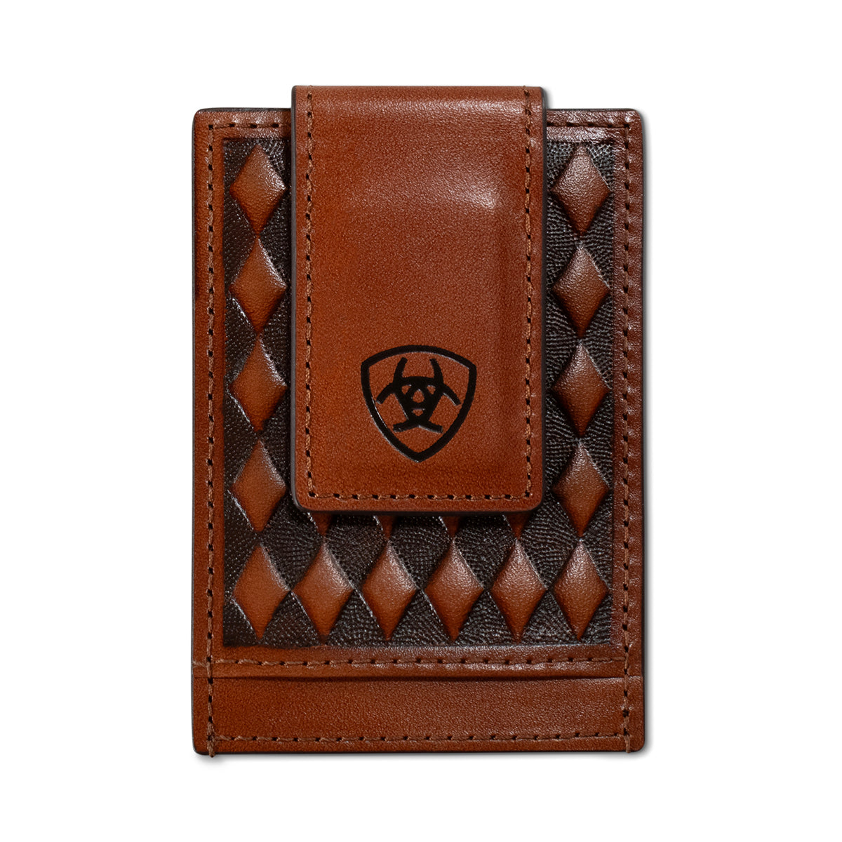 Ariat Mens Diamond Embossed Money Clip Card Case - A3568702