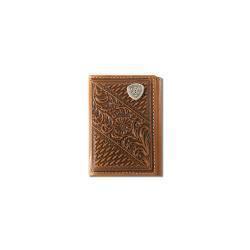 Ariat Mens Floral Basket Weave Trifold Wallet - A3564108