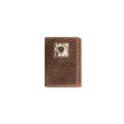 Ariat Mens Calf Hair Logo Trifold Wallet - A3566702