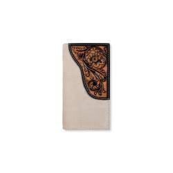 Ariat Mens Roughout Floral Overlay Grey Rodeo Wallet - A3567206