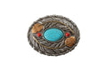Blazin Roxx Oval Turquoise Stone Feather Womens Buckle - 37961