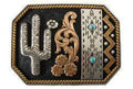 Blazin Roxx Turquoise Cactus Multi Finish Womens Buckle - 37942