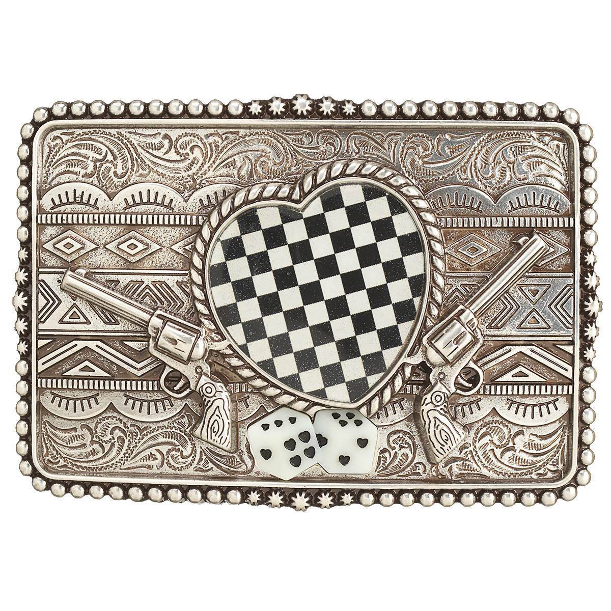 Blazin Roxx Womens Checker Heart Dice Buckle - 3700020