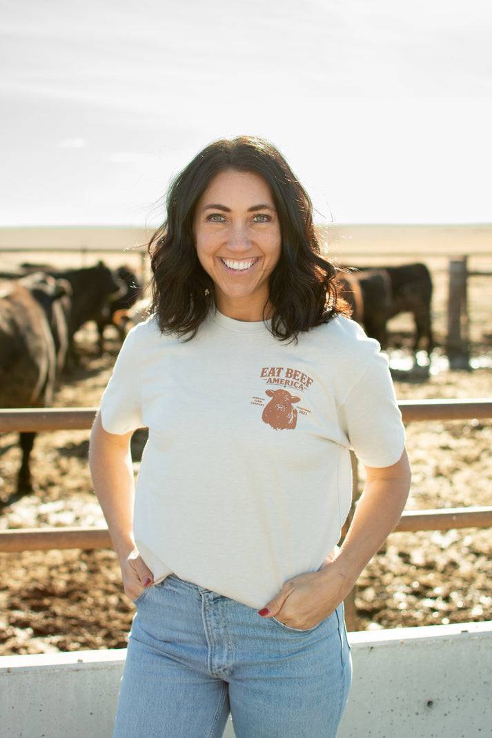American Farm Company Womens Eat Beef America Tee - WT14