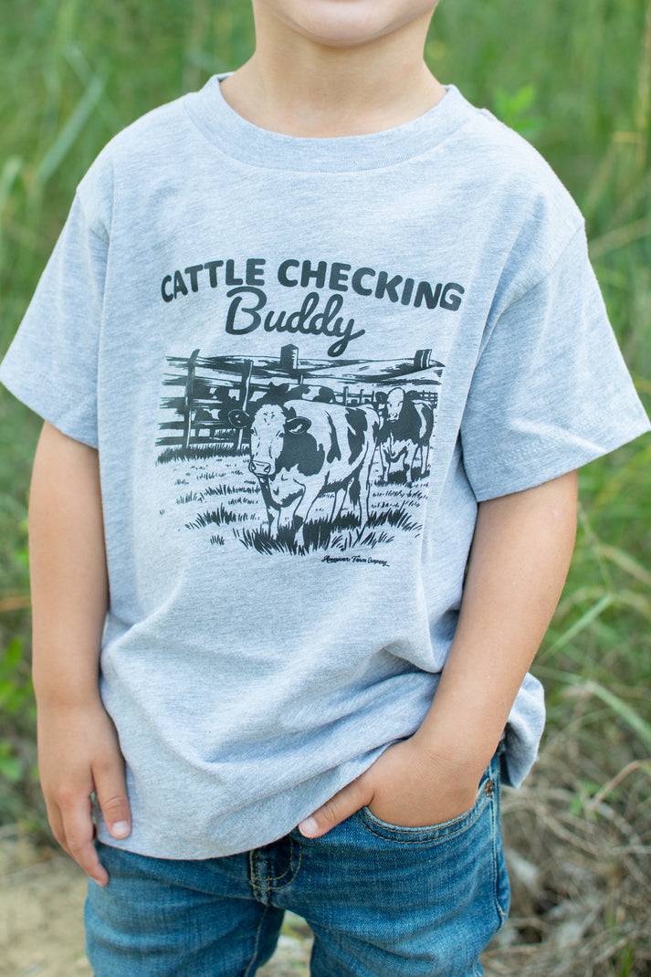 American Farm Company Youth Cattle Checking Buddy Tee - BT11Y
