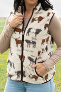 American Farm Company Womens Cattle Sherpa Vest - WS09