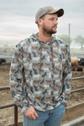 American Farm Company Mens Cam Cow Performance Hoodie - MH02