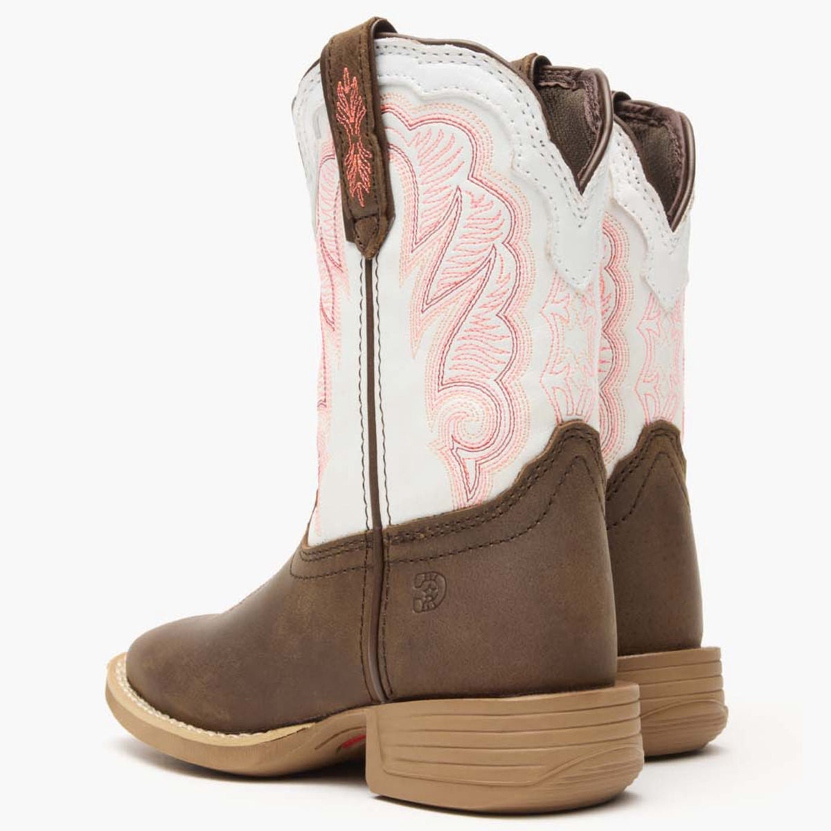 Durango Kids Lil' Rebel Pro Trail Brown and White Western Boot-DBT0242C