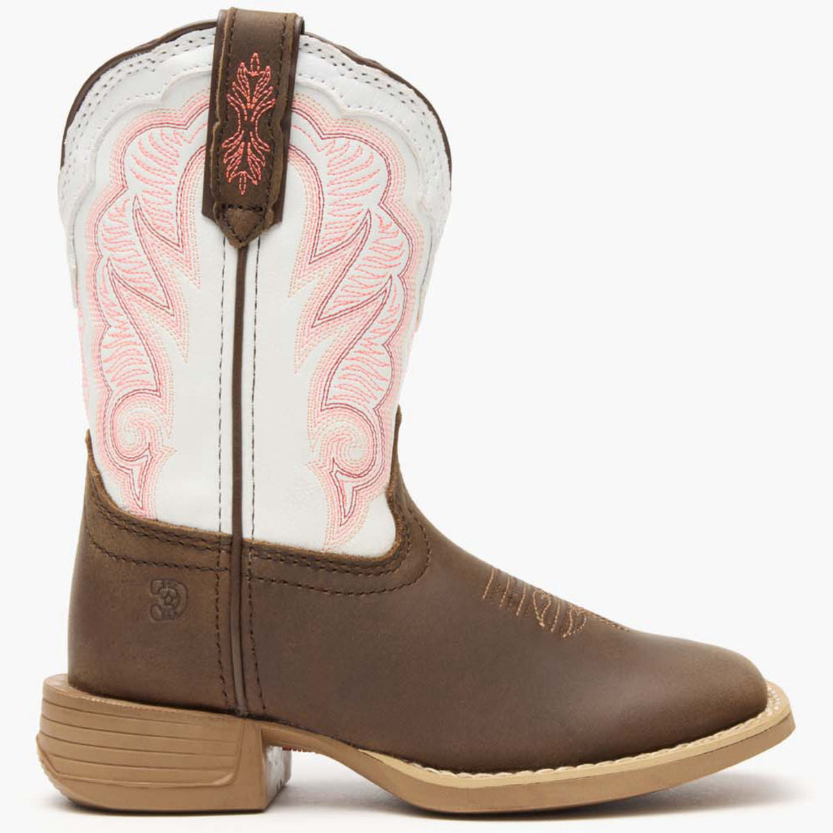 Durango Kids Lil' Rebel Pro Trail Brown and White Western Boot-DBT0242C