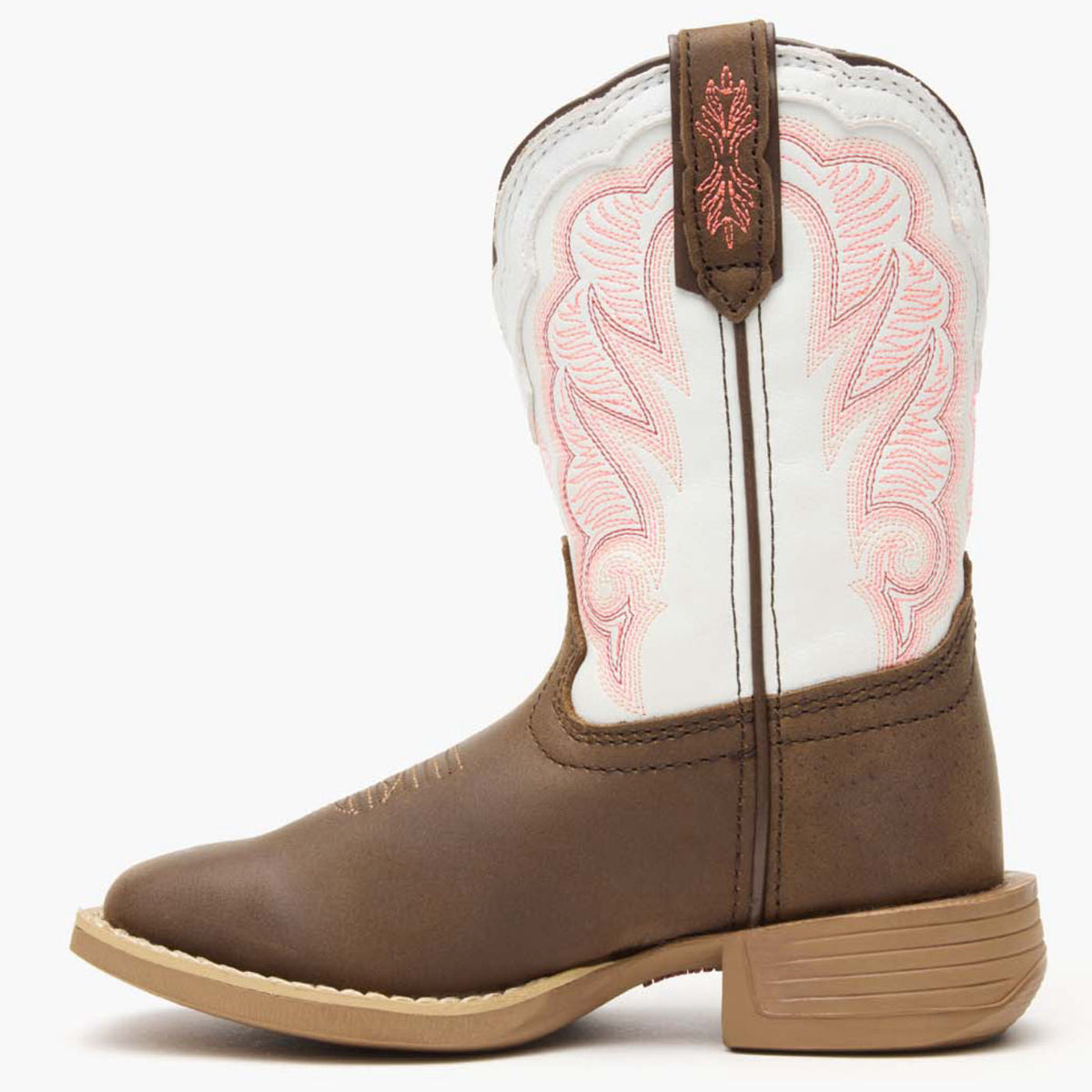 Durango Kids Lil' Rebel Pro Trail Brown and White Western Boot-DBT0242Y