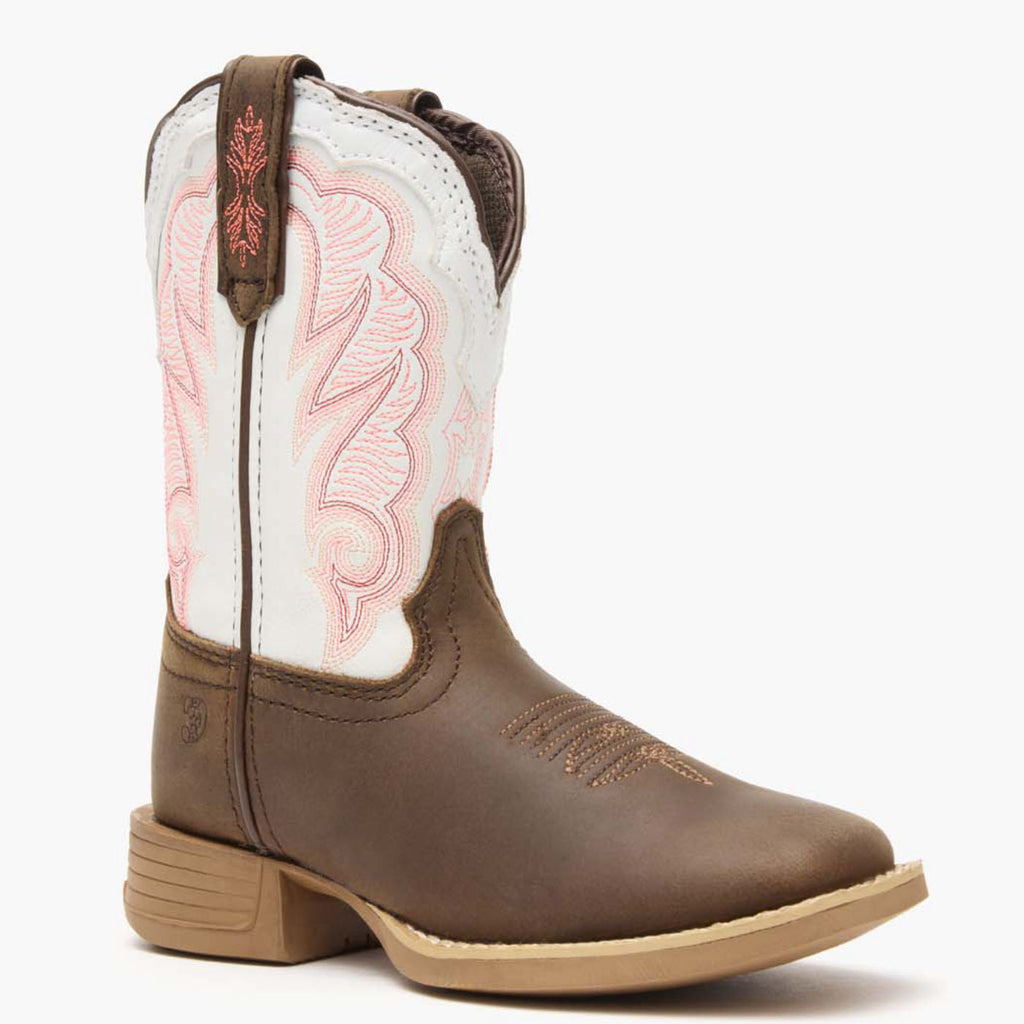 Durango Kids Lil' Rebel Pro Trail Brown and White Western Boot-DBT0242Y