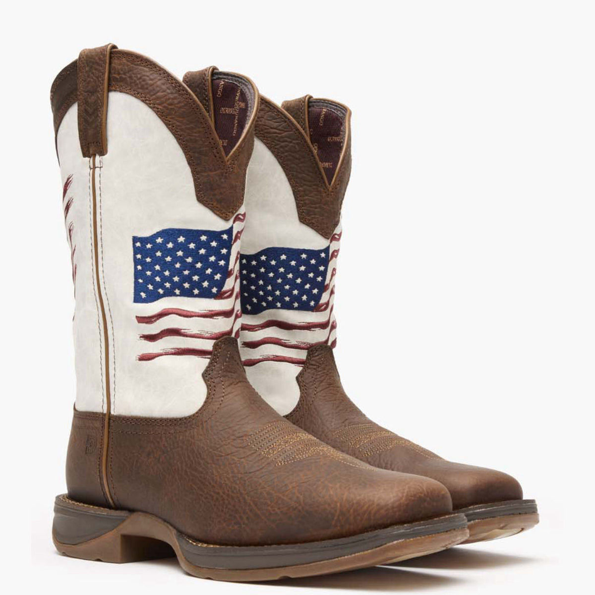 Durango Mens Rebel Distressed Flag Embroidery Western Boot-DDB0312