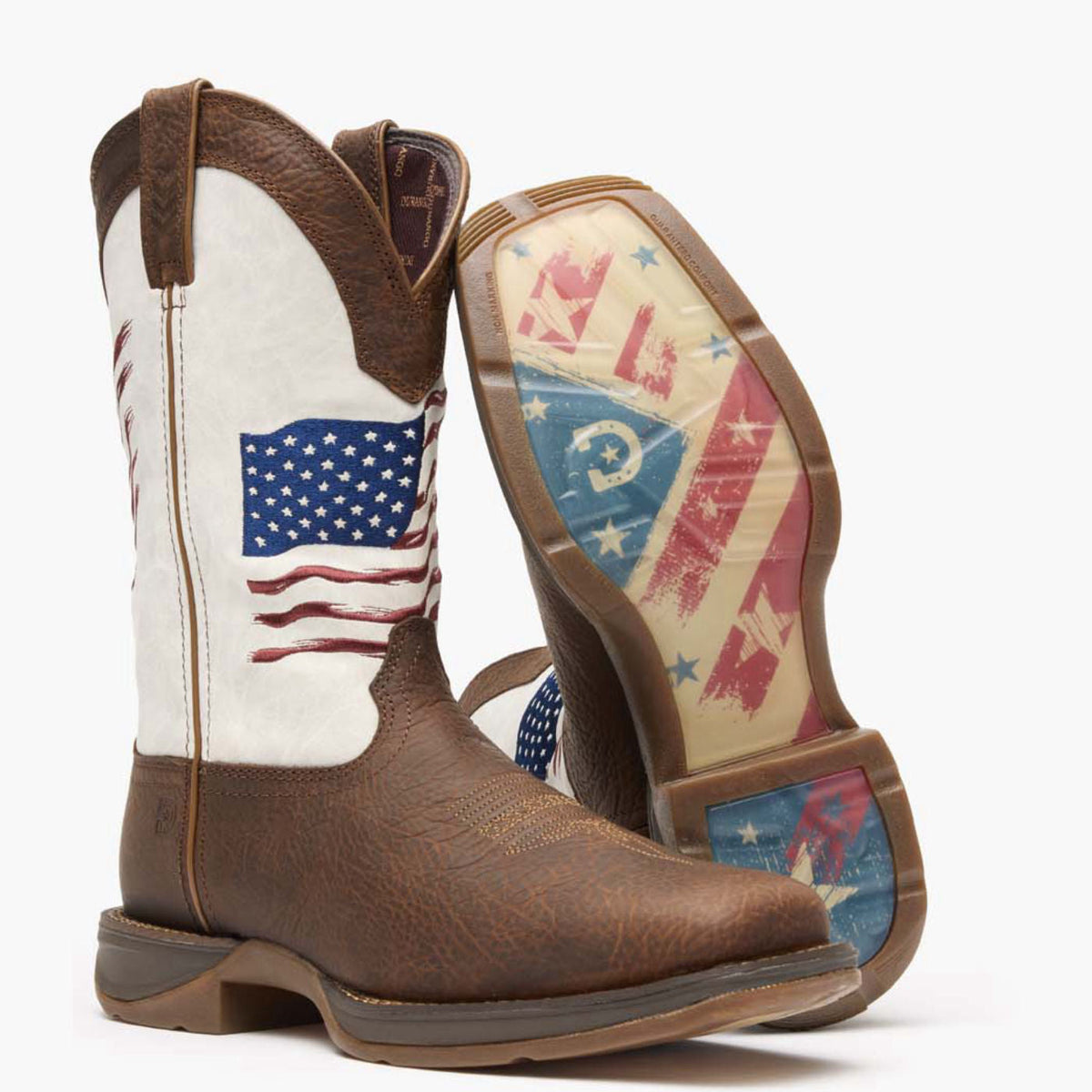 Durango Mens Rebel Distressed Flag Embroidery Western Boot-DDB0312