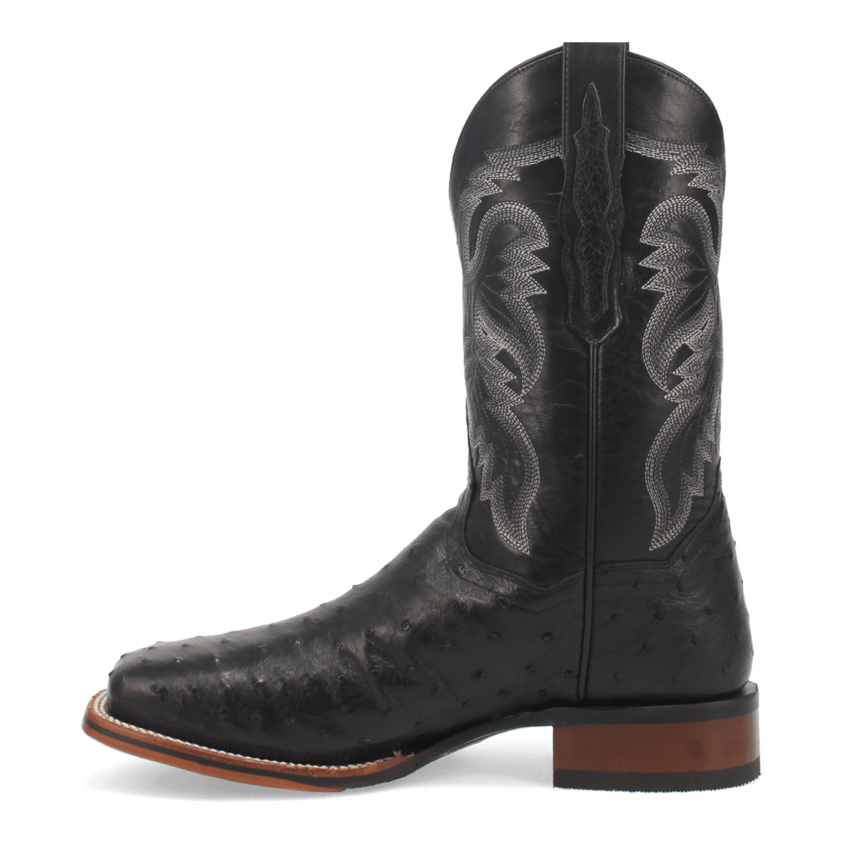 Dan Post Mens Alamosa Full Quill Ostrich Leather Western Boot Black-DP4873