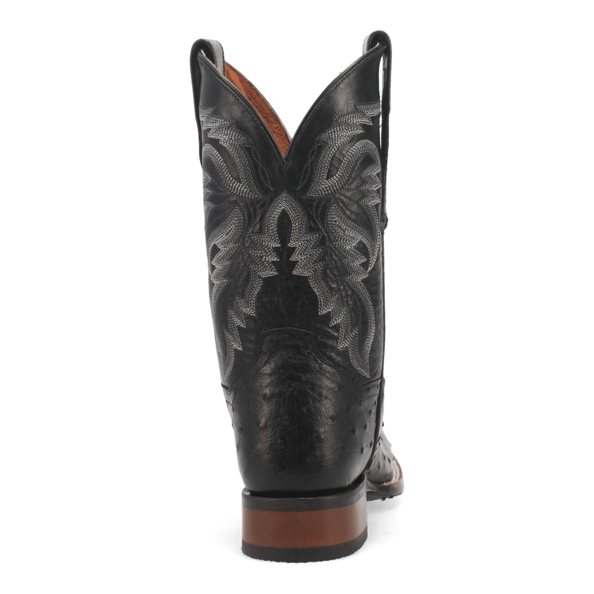 Dan Post Mens Alamosa Full Quill Ostrich Leather Western Boot Black-DP4873