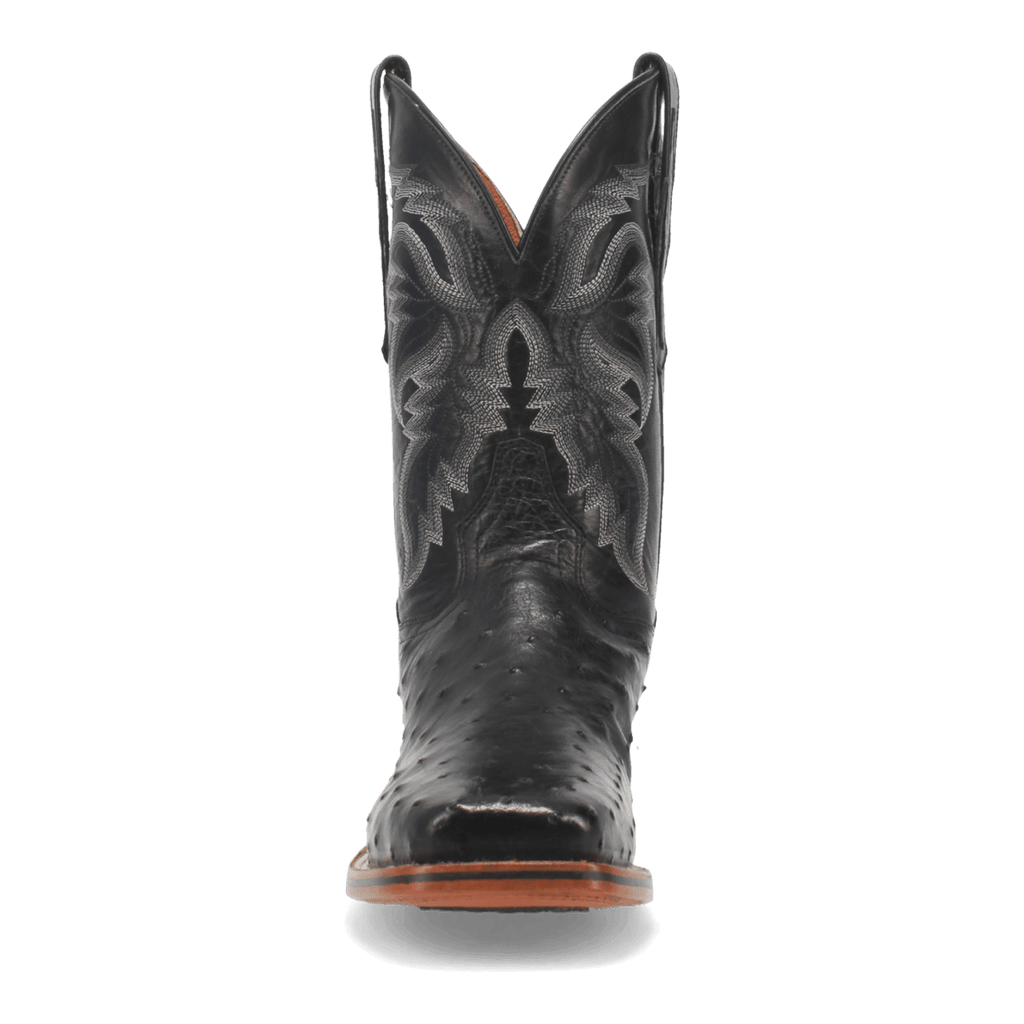 Dan Post Mens Alamosa Full Quill Ostrich Leather Western Boot Black-DP4873