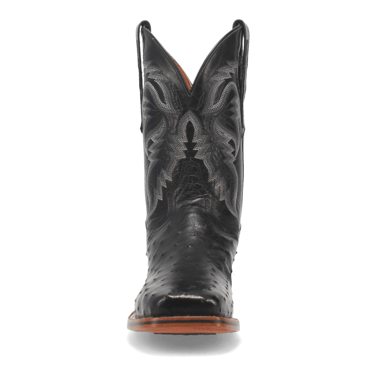 Dan Post Mens Alamosa Full Quill Ostrich Leather Western Boot Black-DP4873