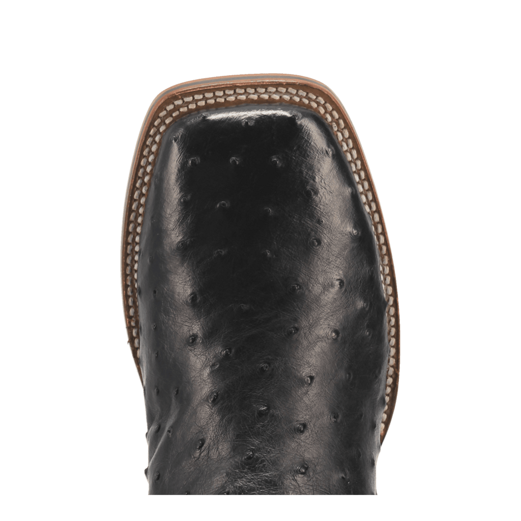 Dan Post Mens Alamosa Full Quill Ostrich Leather Western Boot Black-DP4873