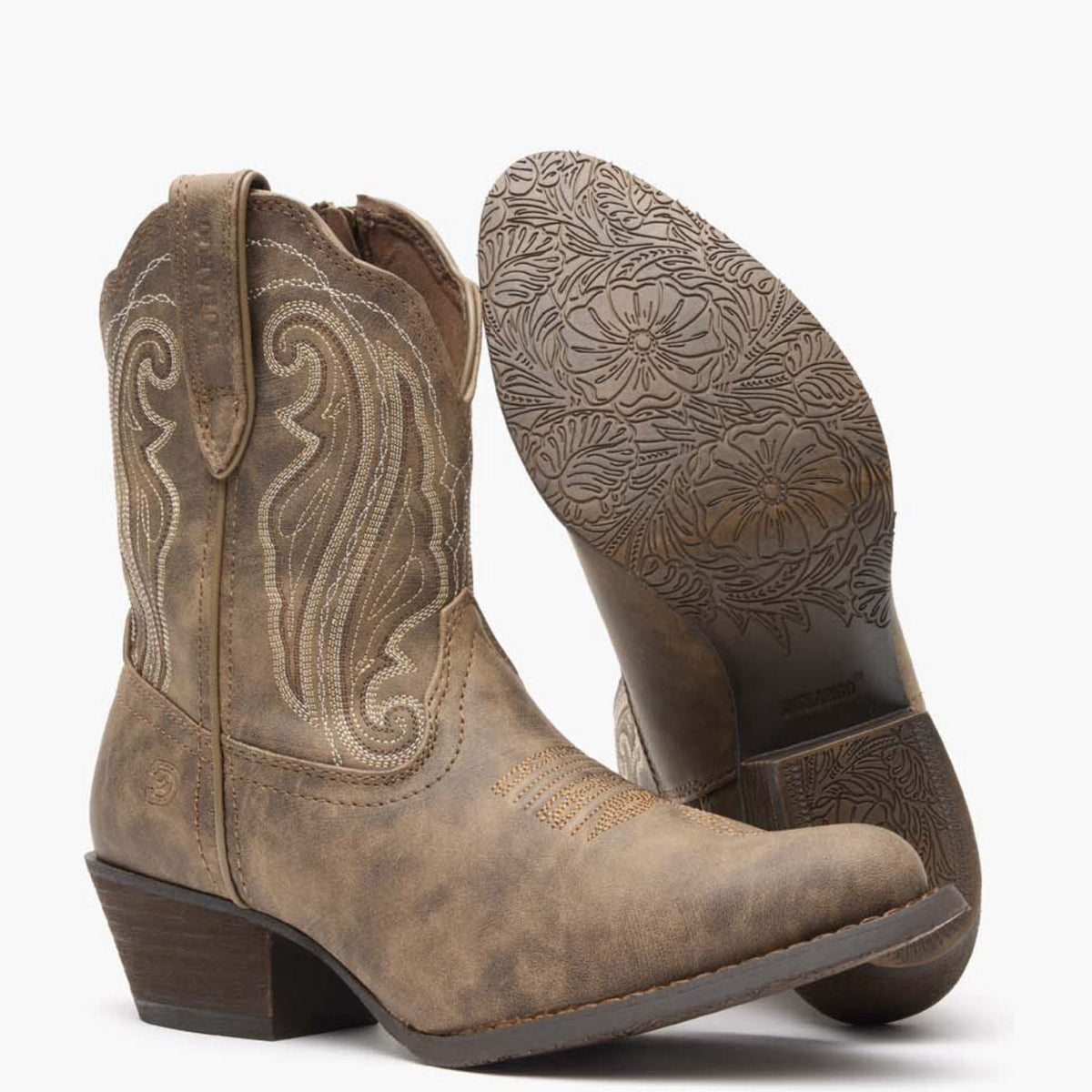 Durango Womens Crush Distressed Shortie Western Boot-DRD0372