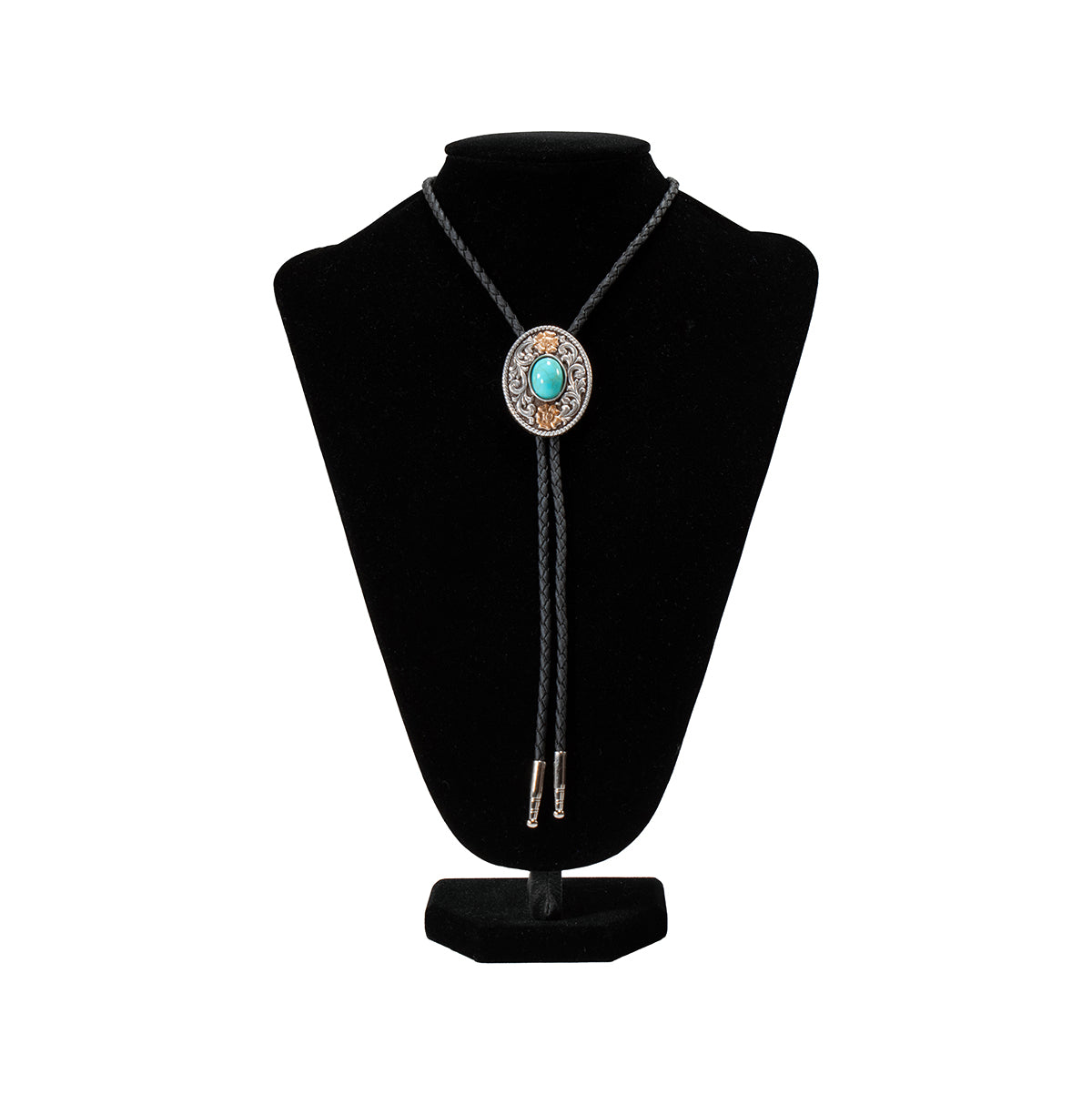 Double S Multi Finish Turquoise Adult Bolo Tie - 22412