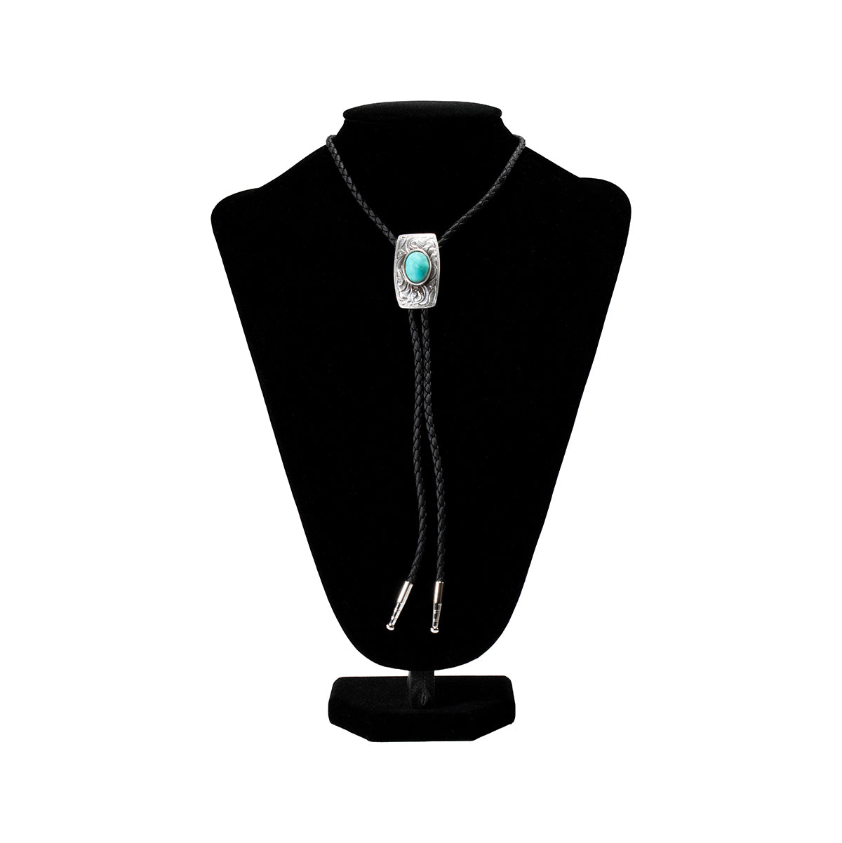 Double S Scroll Turquoise Scroll Adult Bolo Tie - 22416