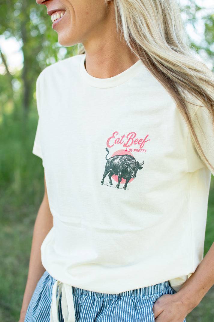 American Farm Company Womens Eat Beef & Be Pretty Tee - WT08
