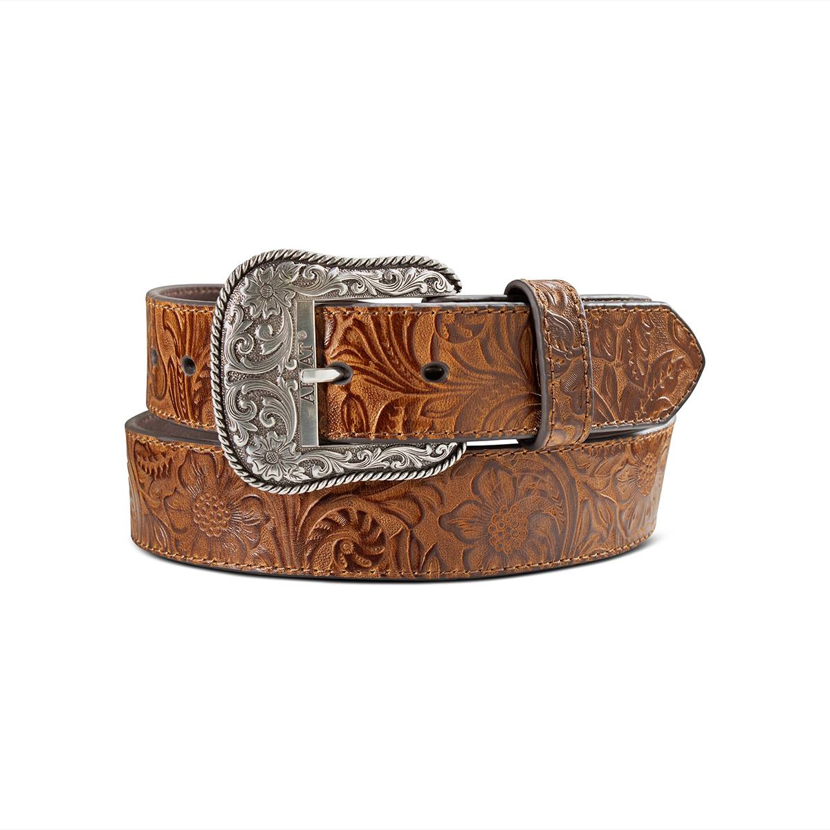 Ariat Womens 1 1/2 Belt Floral Embossed Brown-A1568702