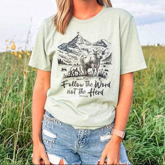 American Farm Company Womens Follow the Word Not the Herd Tee - WT09