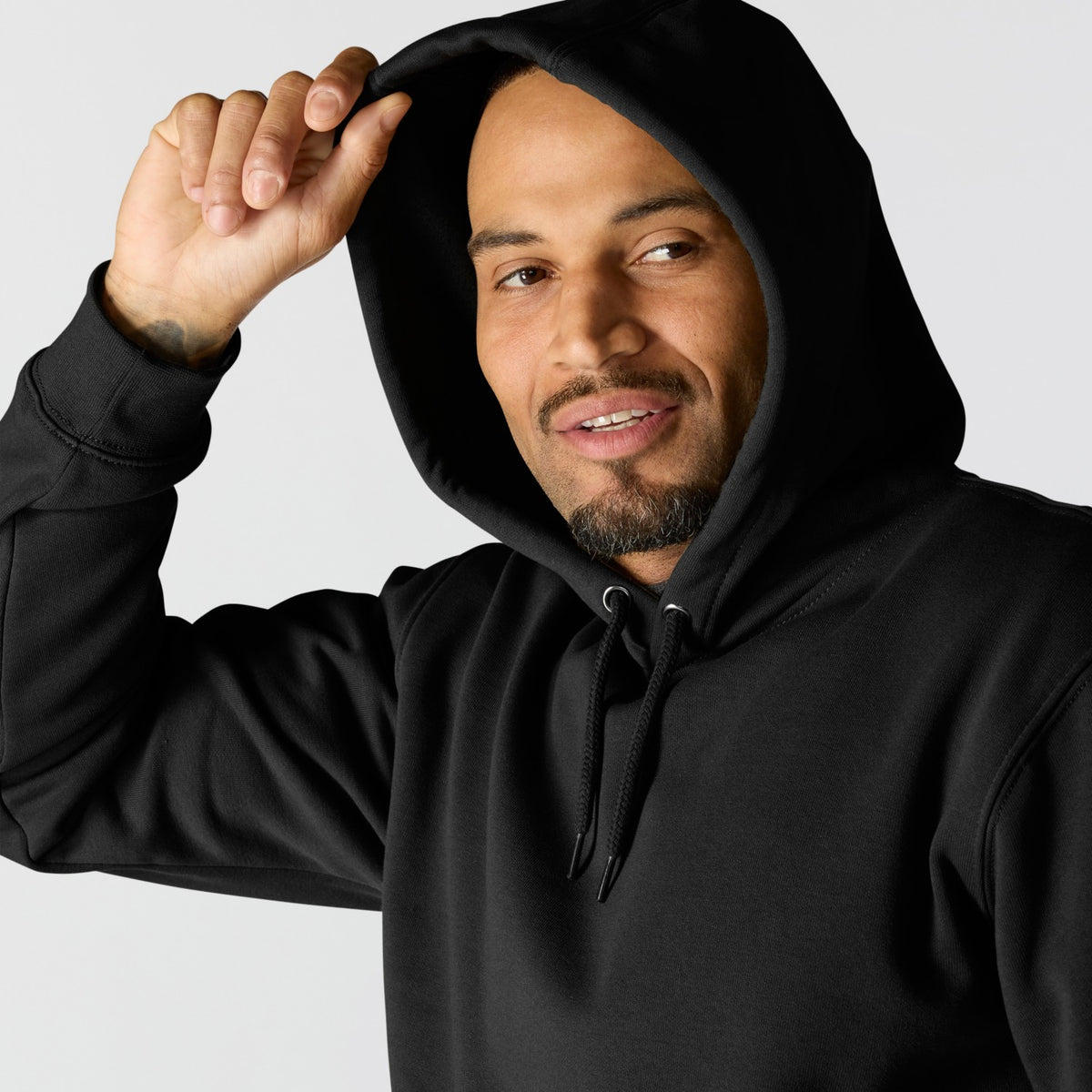 Carhartt Mens Loose Fit Midweight Logo Sleeve Graphic Hoodie Black K288-BLK - view 4